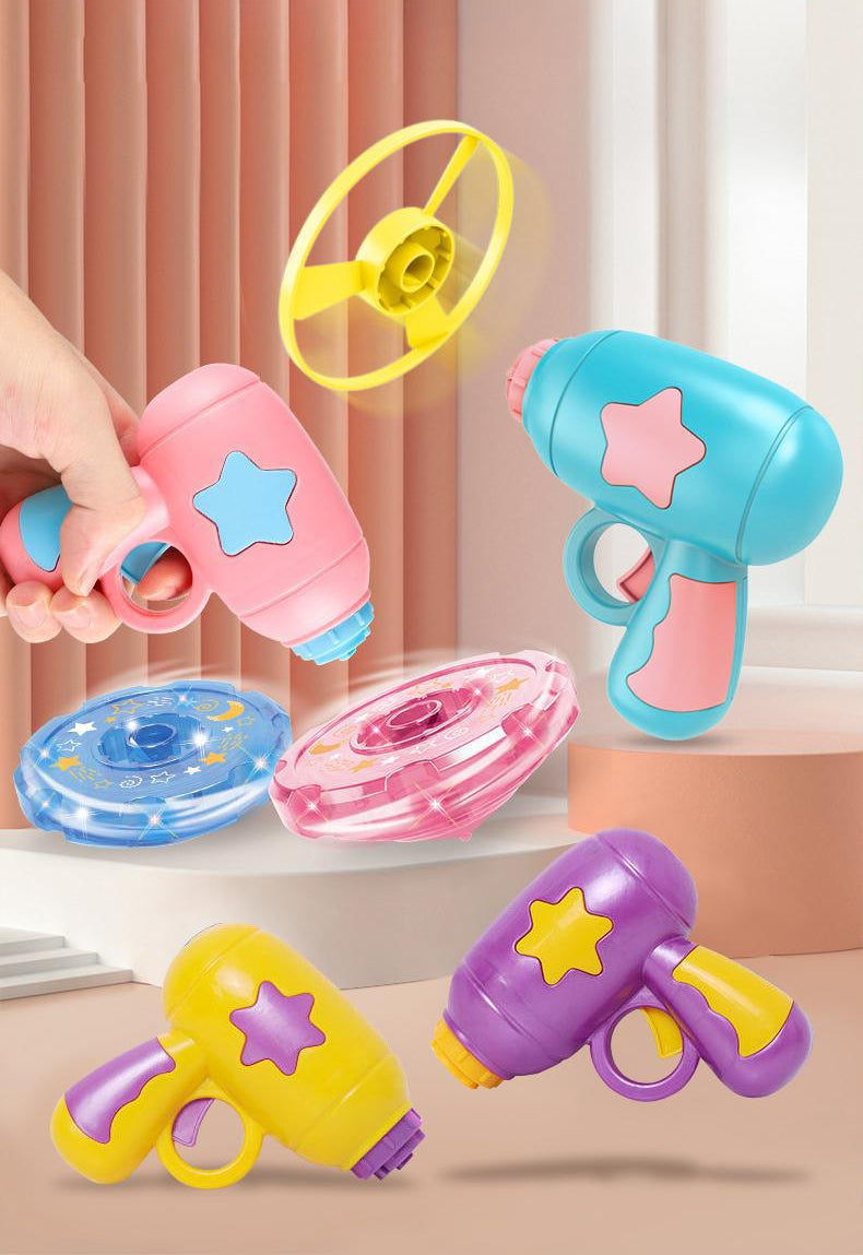 Cat Toy Launch Gun Flying Saucer Rotating Gyro Launcher Cats Chasing  Plaything Training Kitten Interactive Toys Pet Supplies