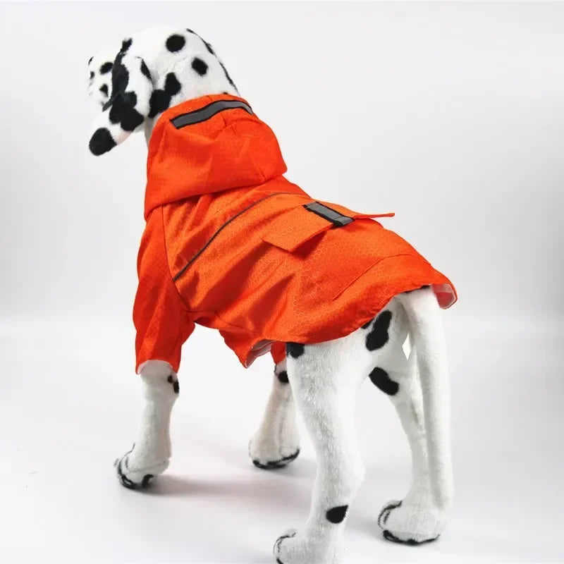 Hooded Waterproof Dog Raincoat with Reflective Strip