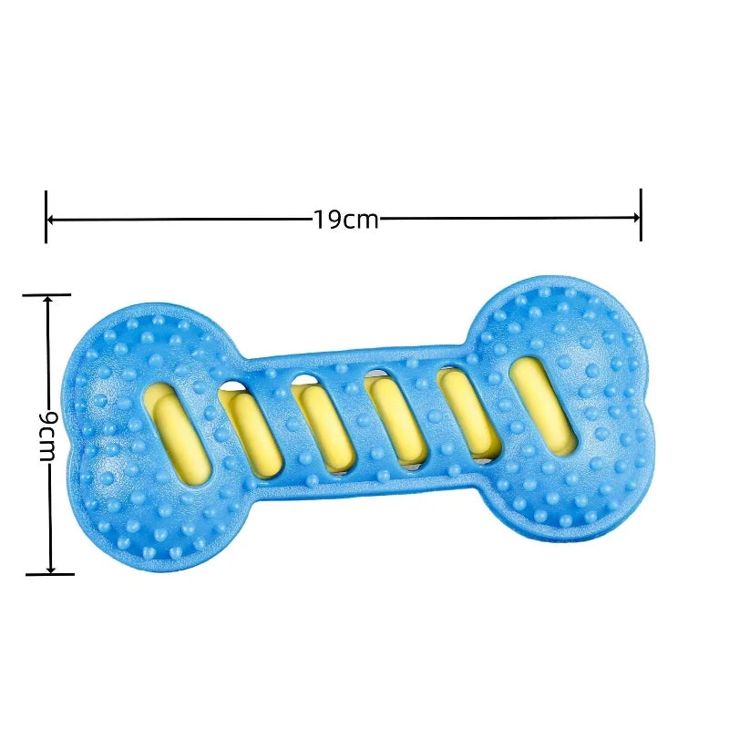 Dog Chew Toy Squeaky Bones Bite-resistant Training Puppy Toy Teeth Cleaning Interactive Massage Toothbrush Dog Toy