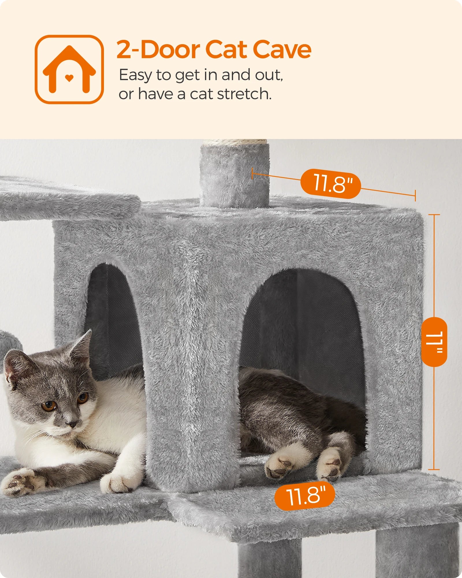 Cat Scratching Post Tower with Hammock & Condo