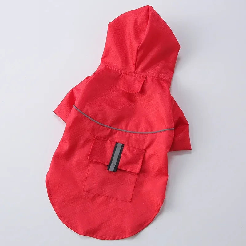 Hooded Waterproof Dog Raincoat with Reflective Strip