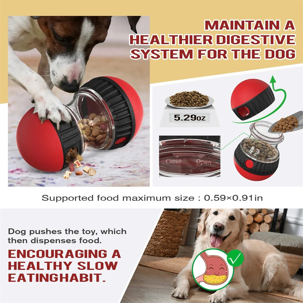Interactive Dog Puzzle Toy with Treat Dispenser - IQ Training Rolling Ball on Track, Chew-Proof Durable for Habit Development