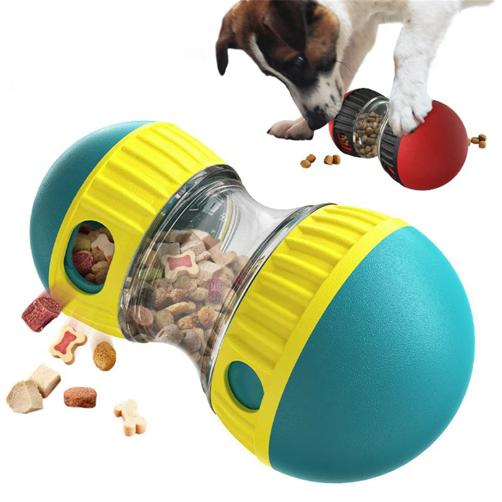 Interactive Dog Puzzle Toy with Treat Dispenser - IQ Training Rolling Ball on Track, Chew-Proof Durable for Habit Development