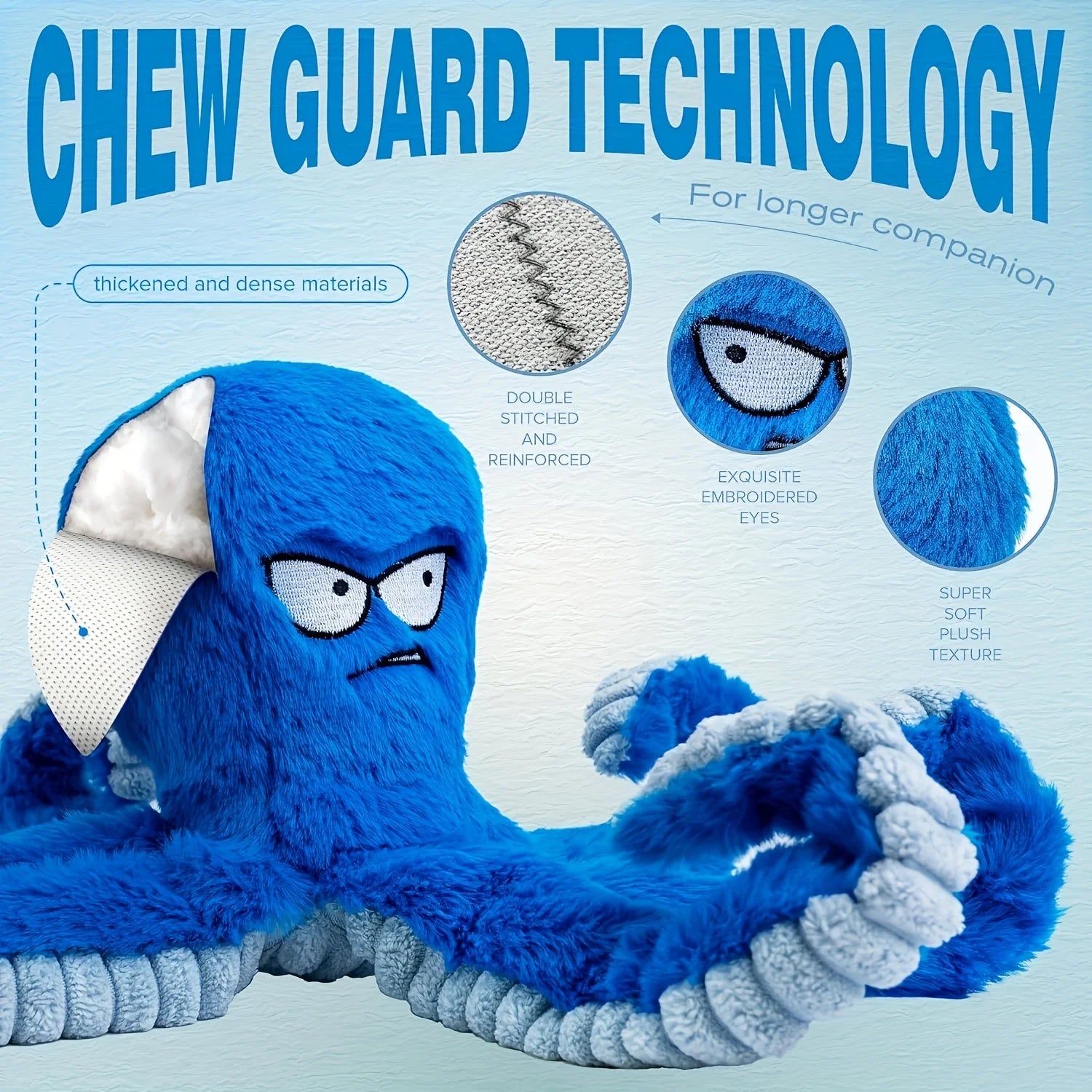 Octopus Pet Plush Toy Cat Dog Squeaker Squeaky Octopus Toy Bite Resistant Puppy Interactive Training Teeth Cleaning Chew Toys
