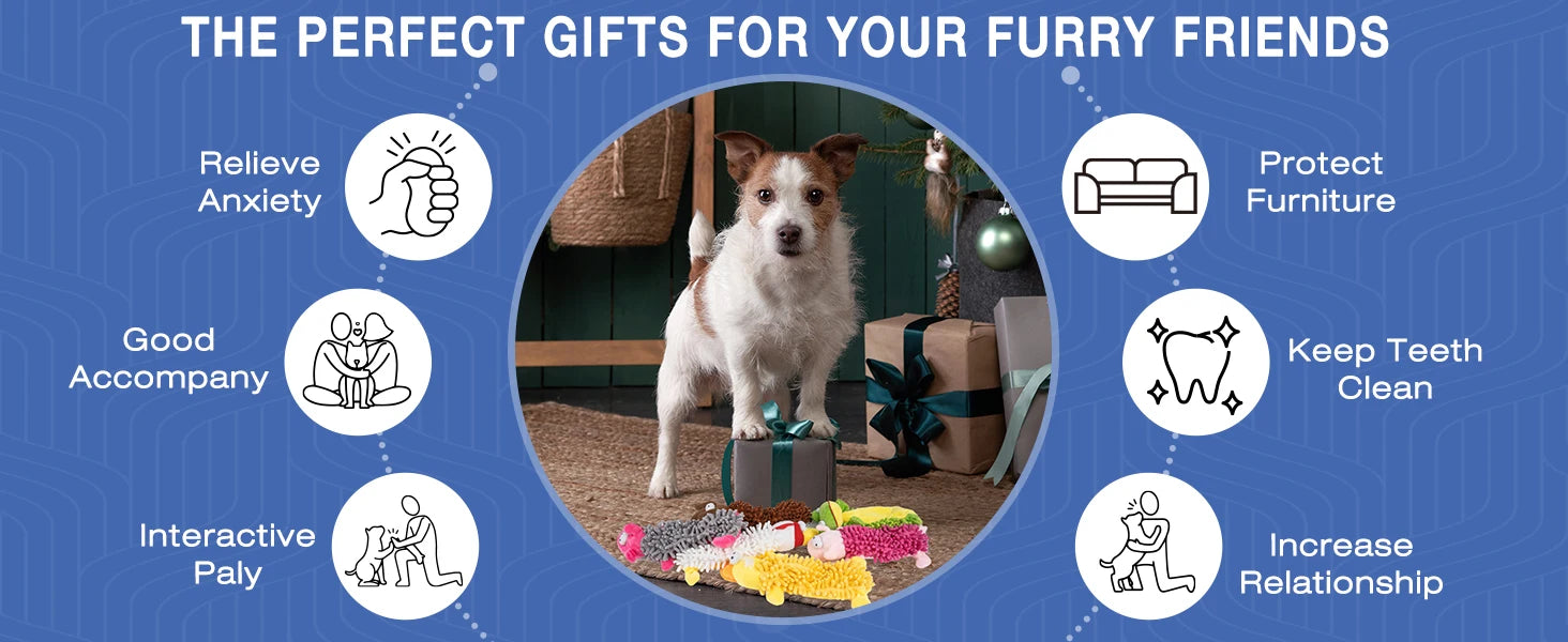 1 Plush Toy with a Dog Gnawing and Making Sounds