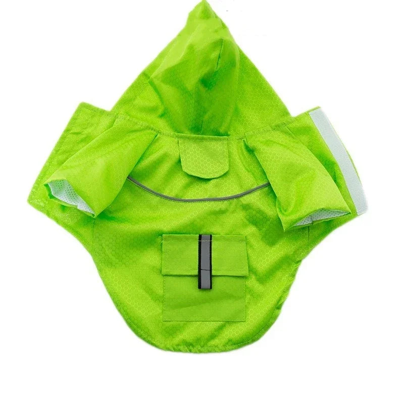 Hooded Waterproof Dog Raincoat with Reflective Strip