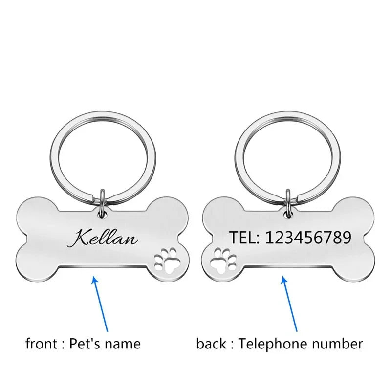 Engraved Anti-Lost Nameplate for Dogs & Cats