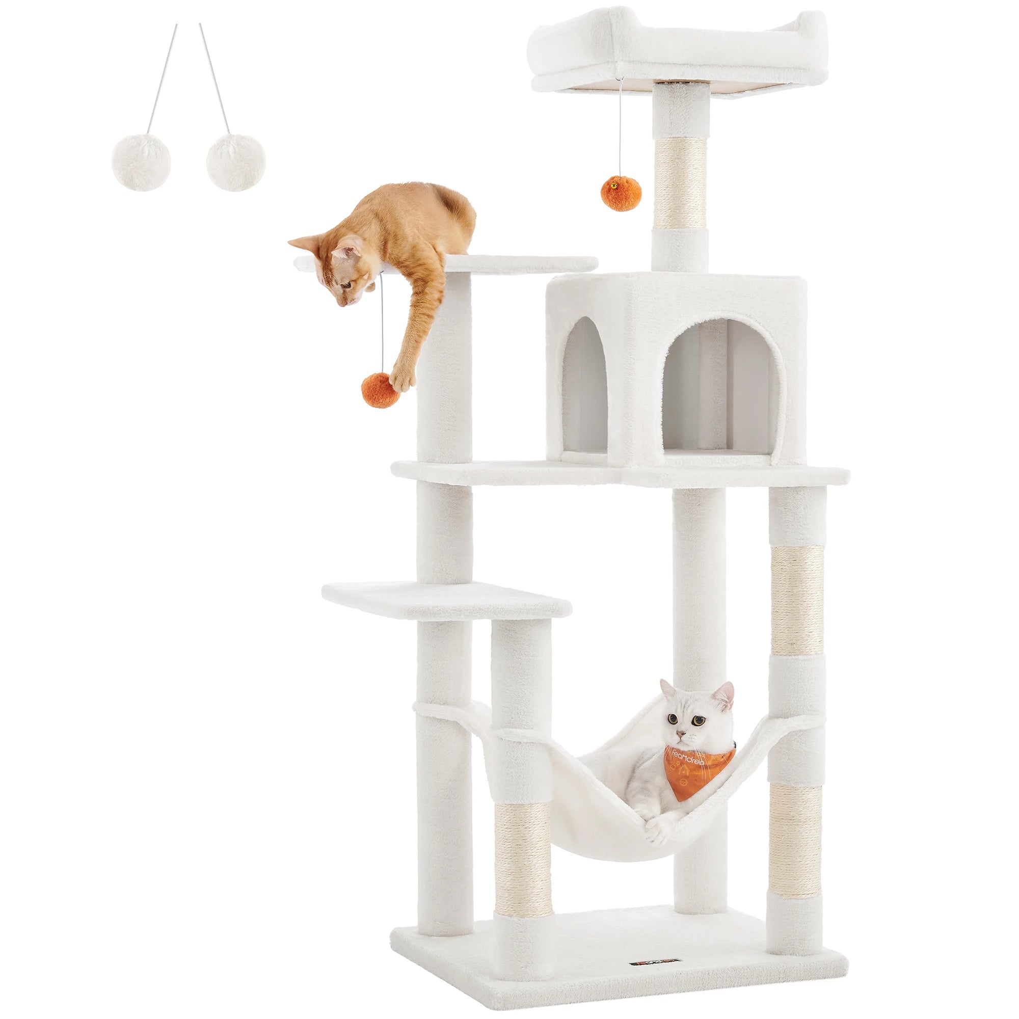 Cat Scratching Post Tower with Hammock & Condo