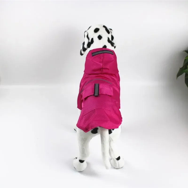Hooded Waterproof Dog Raincoat with Reflective Strip