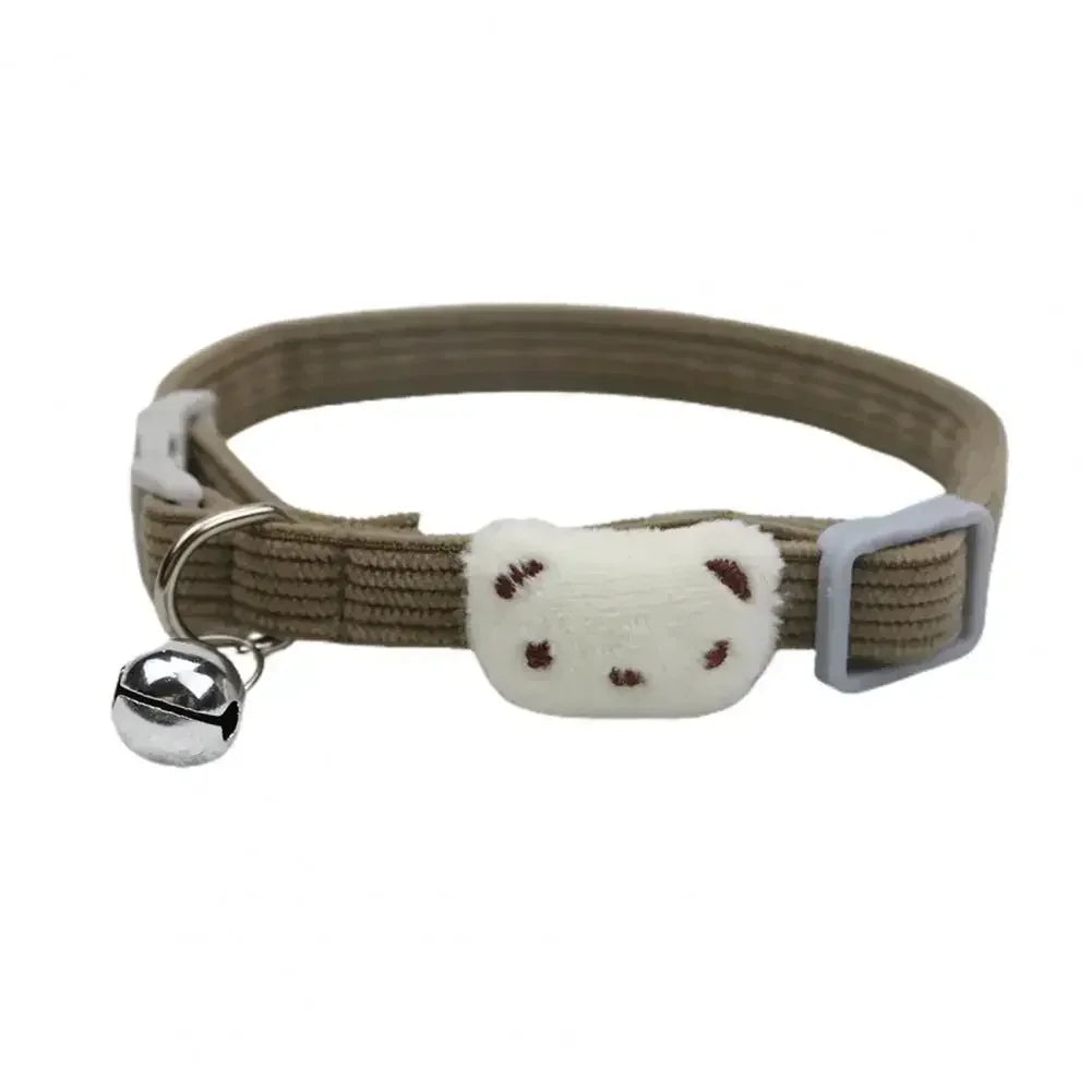 Adjustable Cartoon Style Pet Collar with Bell for Small Dogs & Cats