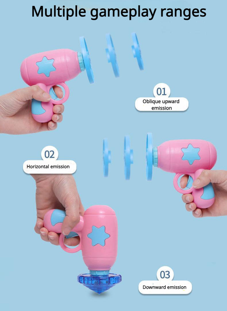 Cat Toy Launch Gun Flying Saucer Rotating Gyro Launcher Cats Chasing  Plaything Training Kitten Interactive Toys Pet Supplies