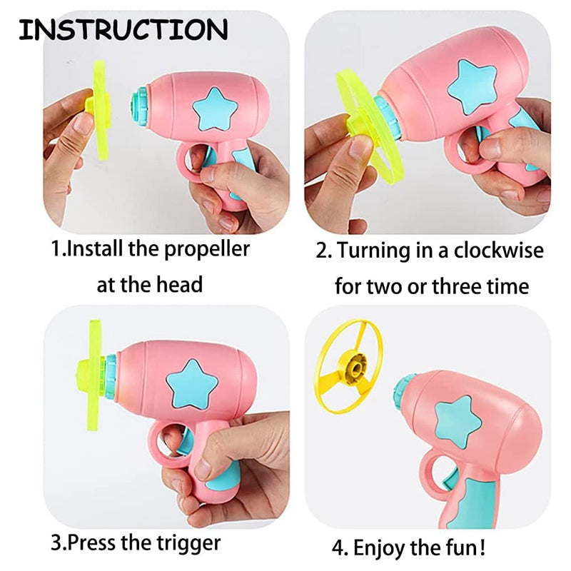 Cat Toy Launch Gun Flying Saucer Rotating Gyro Launcher Cats Chasing  Plaything Training Kitten Interactive Toys Pet Supplies
