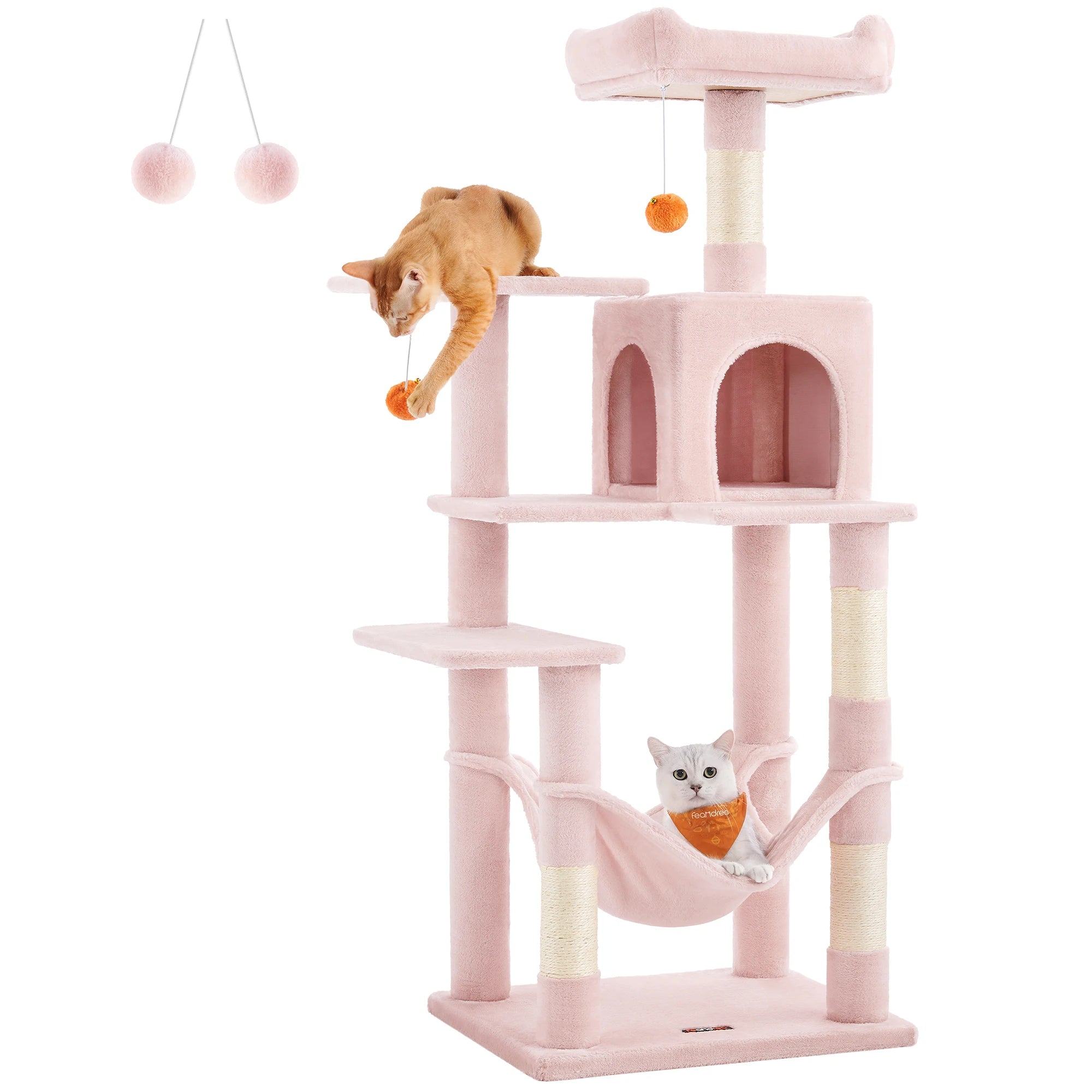 Cat Scratching Post Tower with Hammock & Condo