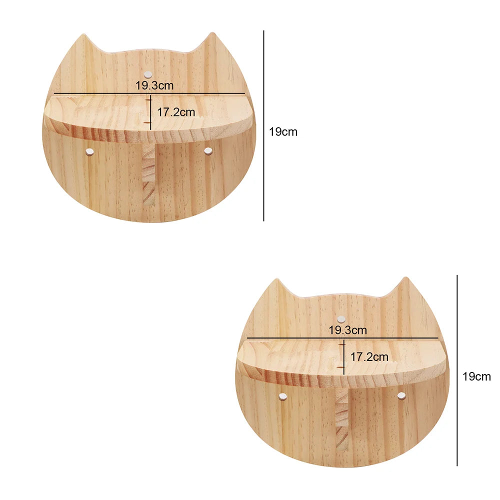 Cat Climbing Shelves Wall Mounted Cat Hammock and Steps Walking Jumping Platform for Wooden Furniture Kitty Playing and Sleeping