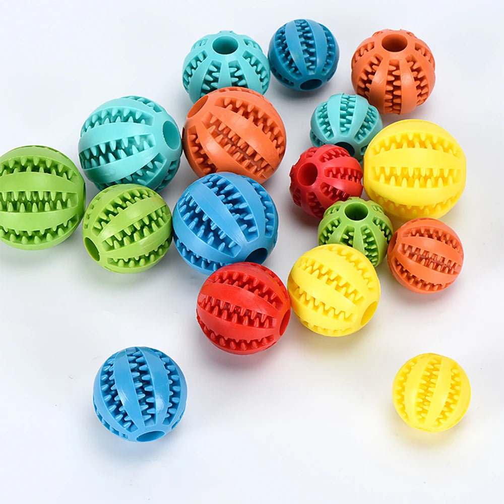 Dog Ball Toys for Small Dogs Interactive Elasticity Puppy Chew Toy Tooth Cleaning Rubber Food Ball Toy Pet Stuff Accessories