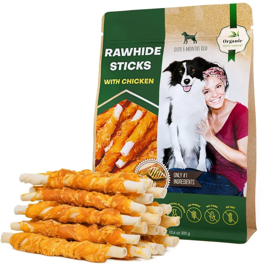 Chicken Wrapped Dog Sticks – Natural Grain-Free Training Treats