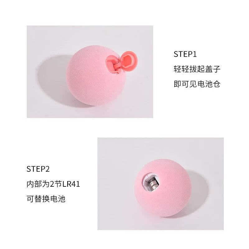 Interactive Ball Smart Cat Toys Plush Electric Catnip Training Toy Kitten Touch Sounding Pet Product Squeak Toy Ball